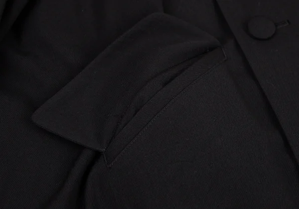 ヨウジヤマモト ファムYohji Yamamoto FEMME ウールコットンギャバギャザー切替ボリュームダブルコート 黒2 K-108061_010