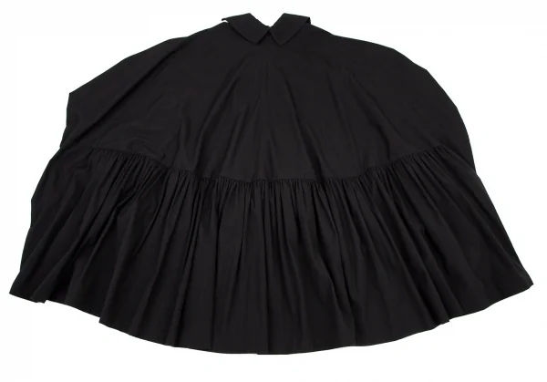 ヨウジヤマモト ファムYohji Yamamoto FEMME ウールコットンギャバギャザー切替ボリュームダブルコート 黒2 K-108061_012