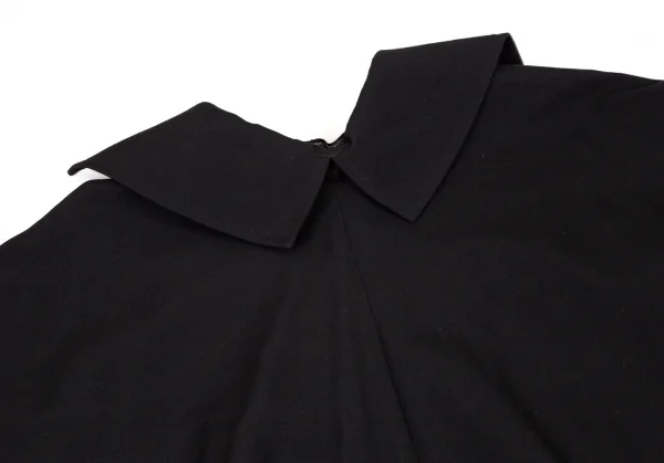 ヨウジヤマモト ファムYohji Yamamoto FEMME ウールコットンギャバギャザー切替ボリュームダブルコート 黒2 K-108061_013