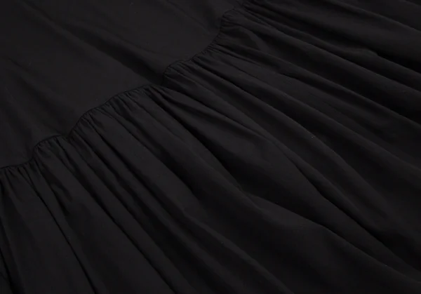 ヨウジヤマモト ファムYohji Yamamoto FEMME ウールコットンギャバギャザー切替ボリュームダブルコート 黒2 K-108061_014