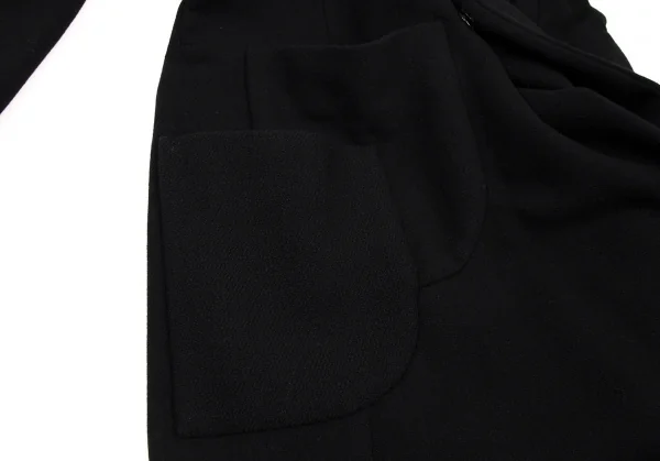 ヨウジヤマモト ファムYohji Yamamoto FEMME ストールカラーデザインロングコート 黒1 K-108064_011