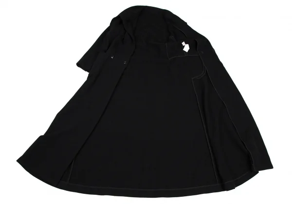 ヨウジヤマモト ファムYohji Yamamoto FEMME ストールカラーデザインロングコート 黒1 K-108064_013