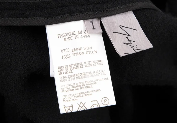 ヨウジヤマモト ファムYohji Yamamoto FEMME ストールカラーデザインロングコート 黒1 K-108064_016