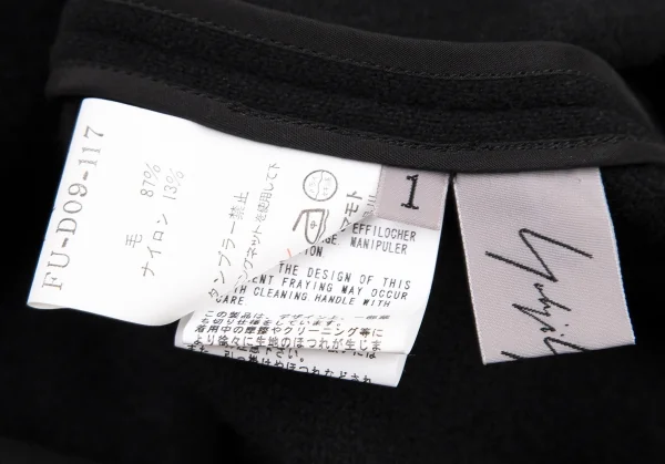 ヨウジヤマモト ファムYohji Yamamoto FEMME ストールカラーデザインロングコート 黒1 K-108064_017