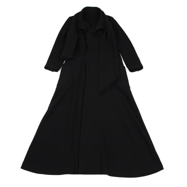 ヨウジヤマモト ファムYohji Yamamoto FEMME ストールカラーデザインロングコート 黒1 K-108064_002