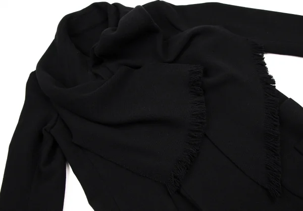 ヨウジヤマモト ファムYohji Yamamoto FEMME ストールカラーデザインロングコート 黒1 K-108064_005