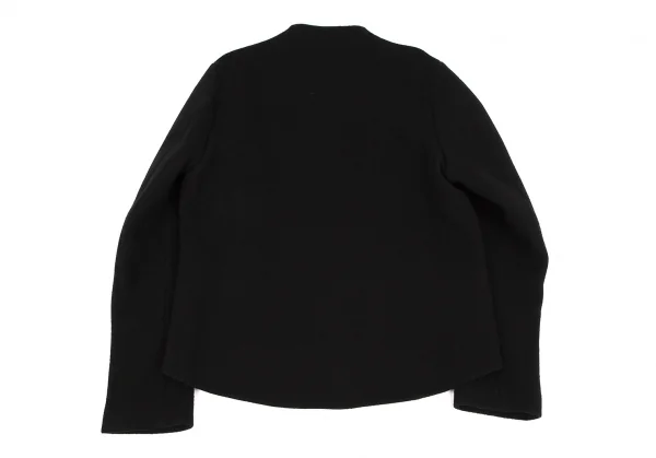 ヨウジヤマモト ファムYohji Yamamoto FEMME 裁ち切りフロントウールフェルトジップジャケット 黒2 K-108070_010