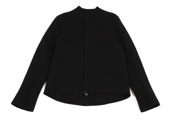 ヨウジヤマモト ファムYohji Yamamoto FEMME 裁ち切りフロントウールフェルトジップジャケット 黒2 K-108070_002