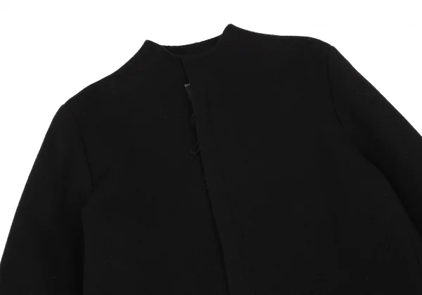 ヨウジヤマモト ファムYohji Yamamoto FEMME 裁ち切りフロントウールフェルトジップジャケット 黒2 K-108070_003