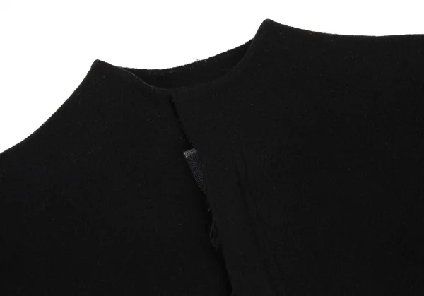 ヨウジヤマモト ファムYohji Yamamoto FEMME 裁ち切りフロントウールフェルトジップジャケット 黒2 K-108070_004