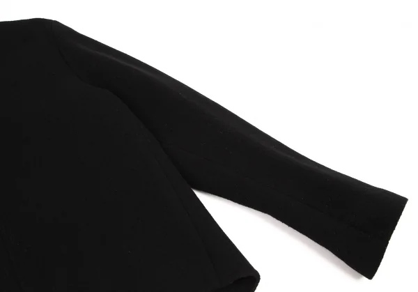 ヨウジヤマモト ファムYohji Yamamoto FEMME 裁ち切りフロントウールフェルトジップジャケット 黒2 K-108070_005