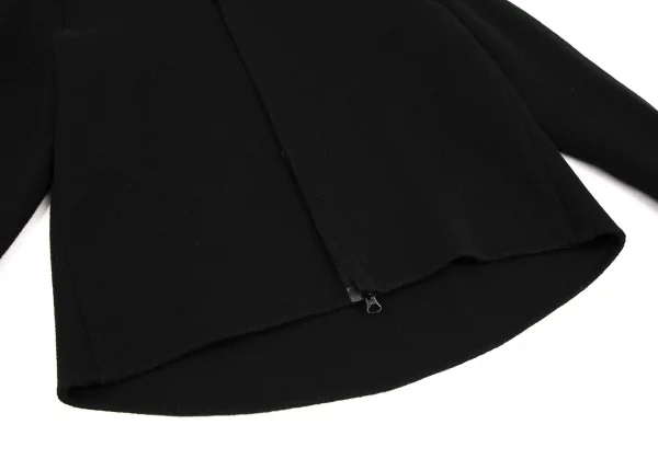 ヨウジヤマモト ファムYohji Yamamoto FEMME 裁ち切りフロントウールフェルトジップジャケット 黒2 K-108070_007