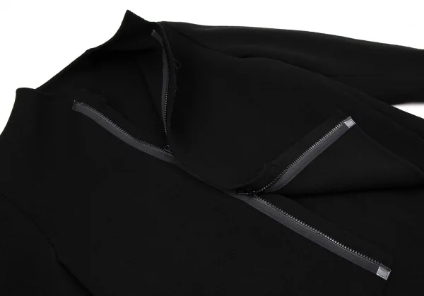 ヨウジヤマモト ファムYohji Yamamoto FEMME 裁ち切りフロントウールフェルトジップジャケット 黒2 K-108070_008