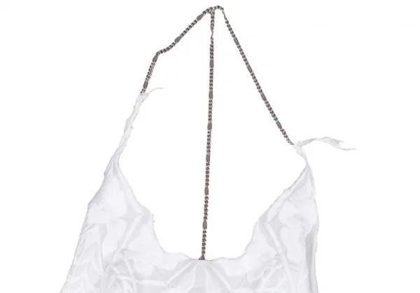 ヨウジヤマモト ファムYohji Yamamoto FEMME ボタニカル刺繍チェーンストラップベスト 白1 K-108073_003