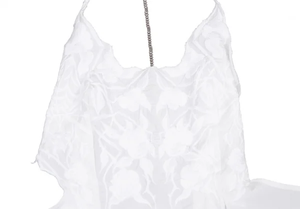 ヨウジヤマモト ファムYohji Yamamoto FEMME ボタニカル刺繍チェーンストラップベスト 白1 K-108073_005