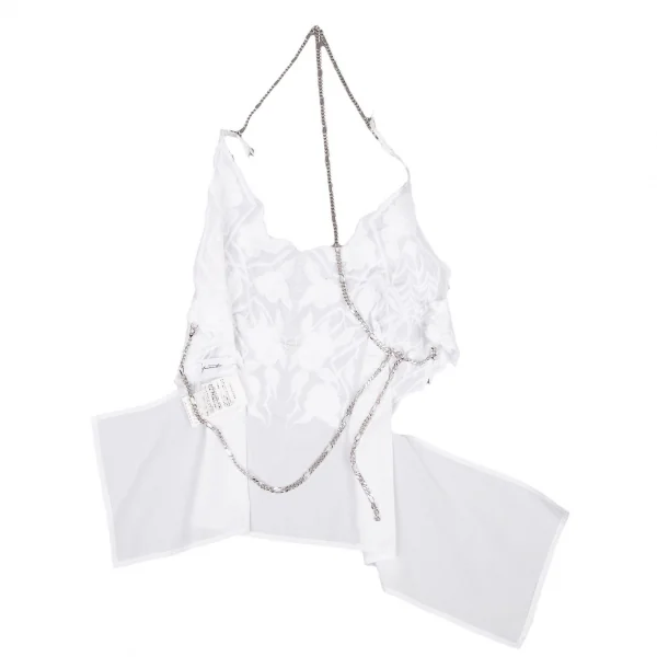 ヨウジヤマモト ファムYohji Yamamoto FEMME ボタニカル刺繍チェーンストラップベスト 白1 K-108073_009