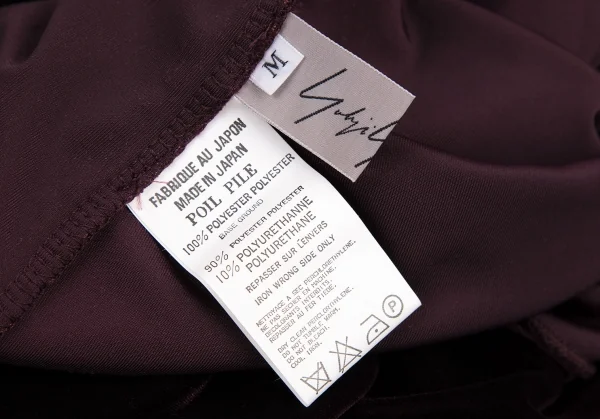 ヨウジヤマモト ファムYohji Yamamoto FEMME裾ホックデザインストレッチベロアカットソー ボルドーM K-108076_013