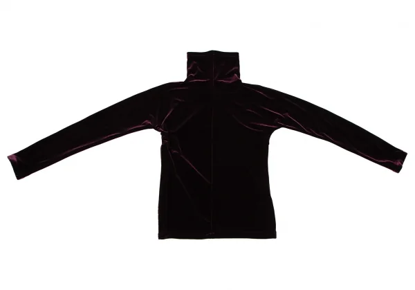ヨウジヤマモト ファムYohji Yamamoto FEMME裾ホックデザインストレッチベロアカットソー ボルドーM K-108076_002