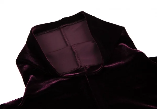 ヨウジヤマモト ファムYohji Yamamoto FEMME裾ホックデザインストレッチベロアカットソー ボルドーM K-108076_005