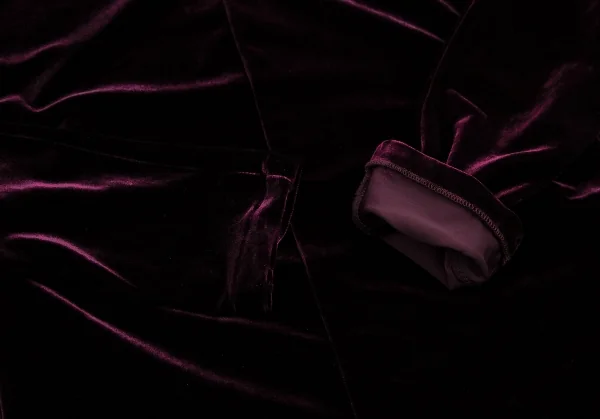 ヨウジヤマモト ファムYohji Yamamoto FEMME裾ホックデザインストレッチベロアカットソー ボルドーM K-108076_007
