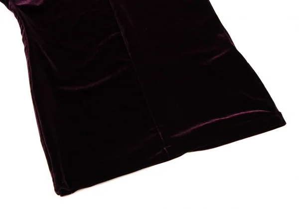 ヨウジヤマモト ファムYohji Yamamoto FEMME裾ホックデザインストレッチベロアカットソー ボルドーM K-108076_008