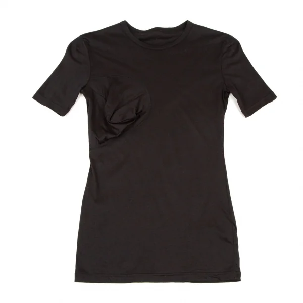 ヨウジヤマモト ファムYohji Yamamoto FEMME ダーツ切替デザインTシャツ 黒2 K-108083_001