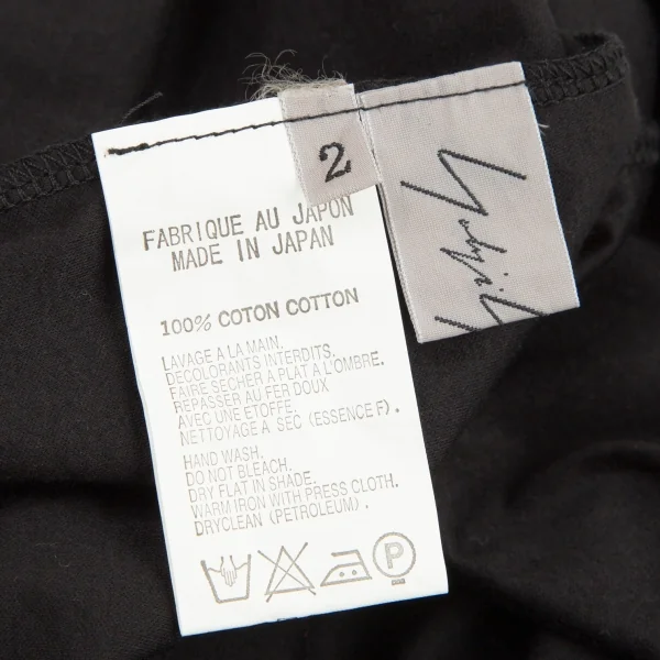 ヨウジヤマモト ファムYohji Yamamoto FEMME ダーツ切替デザインTシャツ 黒2 K-108083_010