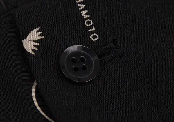 ヨウジヤマモト ファムYohji Yamamoto FEMME コットンシルクモノグラムテーパードパンツ 黒2 K-108087_004