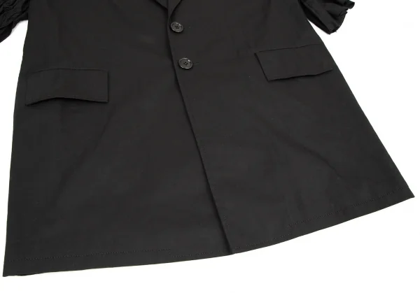 レギュレーション ヨウジヤマモトREGULATION Yohji Yamamoto コットンギャザースリーブオーバーサイズコート 黒2 K-108092_010