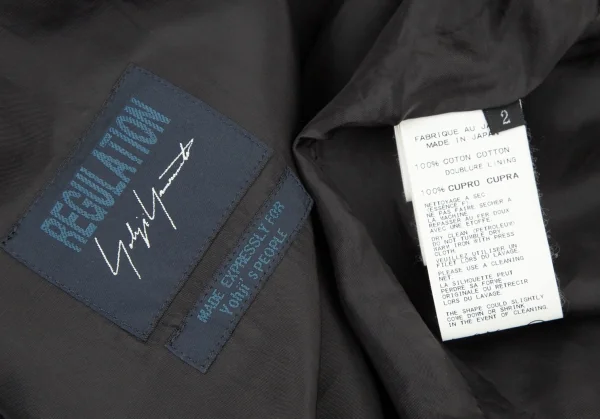 レギュレーション ヨウジヤマモトREGULATION Yohji Yamamoto コットンギャザースリーブオーバーサイズコート 黒2 K-108092_018
