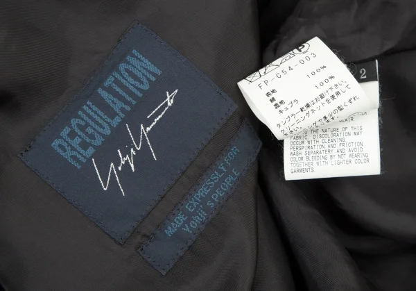 レギュレーション ヨウジヤマモトREGULATION Yohji Yamamoto コットンギャザースリーブオーバーサイズコート 黒2 K-108092_019