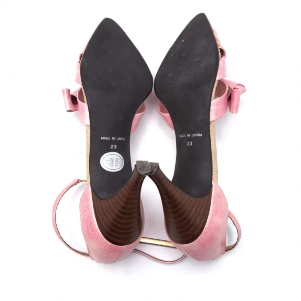 ANNA SUI Bow Design Leather Heel Pumps K-108102_010