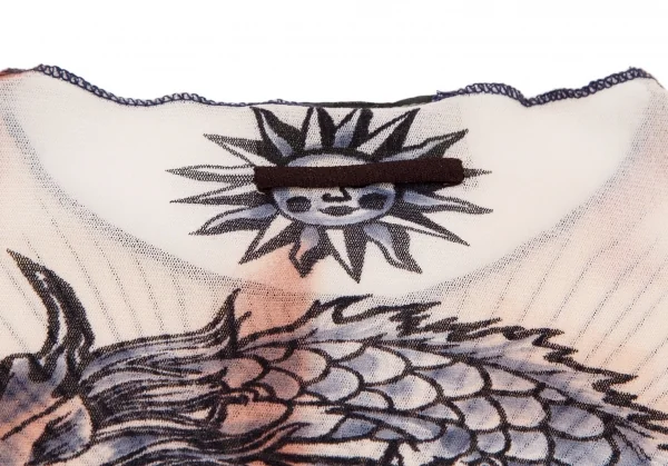 ジャンポールゴルチエ マイユJean Paul GAULTIER MAILLE タトゥープリントパワーネットカットソー 茶クリーム他S K-108104_015