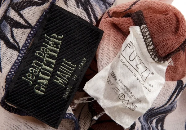 ジャンポールゴルチエ マイユJean Paul GAULTIER MAILLE タトゥープリントパワーネットカットソー 茶クリーム他S K-108104_019