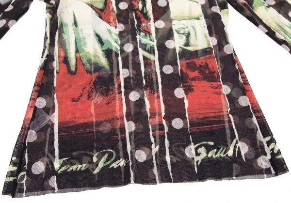 ジャンポールゴルチエJean Paul GAULTIER PARIS ドットグラフィックプリントパワーネットカットソー マルチ40 K-108107_011