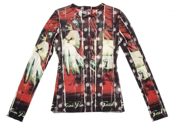 ジャンポールゴルチエJean Paul GAULTIER PARIS ドットグラフィックプリントパワーネットカットソー マルチ40 K-108107_014