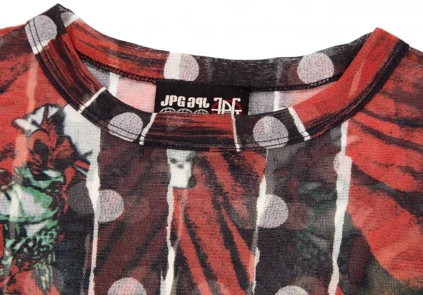 ジャンポールゴルチエJean Paul GAULTIER PARIS ドットグラフィックプリントパワーネットカットソー マルチ40 K-108107_007