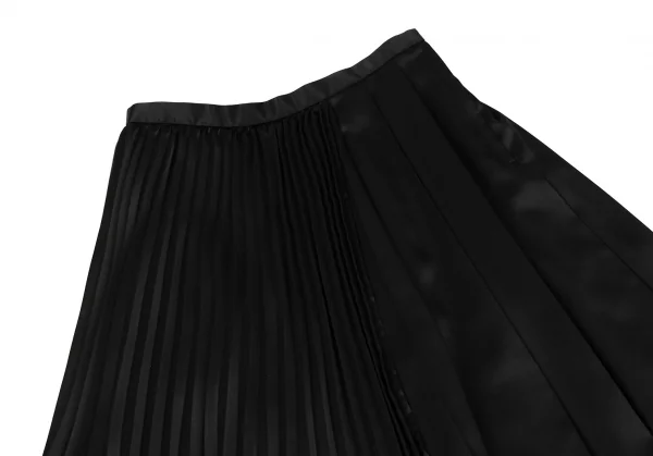 ノアール ケイ ニノミヤnoir kei ninomiya 光沢ポリレイヤードプリーツスカート 黒M K-108110_003