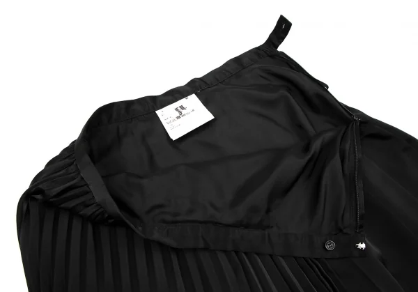 ノアール ケイ ニノミヤnoir kei ninomiya 光沢ポリレイヤードプリーツスカート 黒M K-108110_004