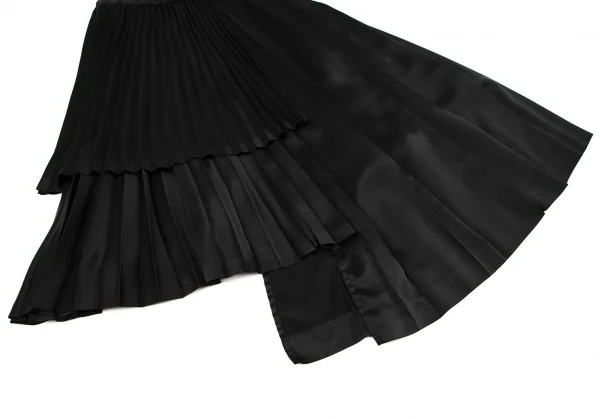 ノアール ケイ ニノミヤnoir kei ninomiya 光沢ポリレイヤードプリーツスカート 黒M K-108110_005