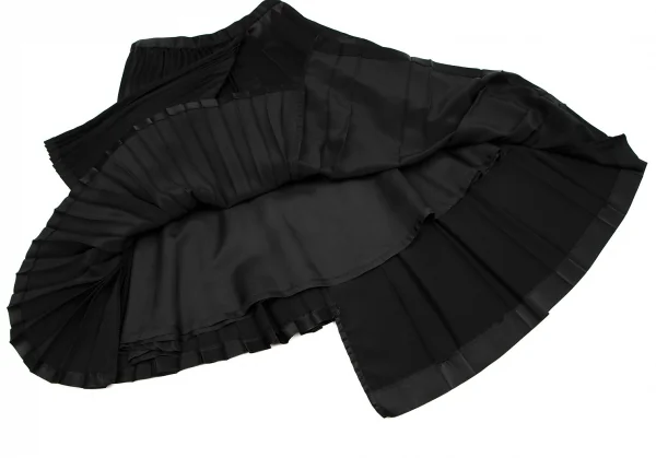 ノアール ケイ ニノミヤnoir kei ninomiya 光沢ポリレイヤードプリーツスカート 黒M K-108110_007