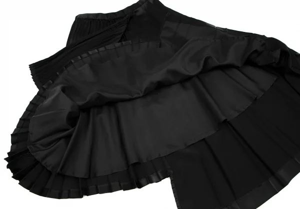 ノアール ケイ ニノミヤnoir kei ninomiya 光沢ポリレイヤードプリーツスカート 黒M K-108110_008