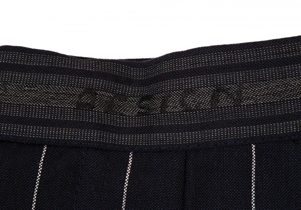 ジャンフランコフェレGIANFRANCO FERRE ロゴウエストストライプワイドパンツ 紺白28 K-108133_004