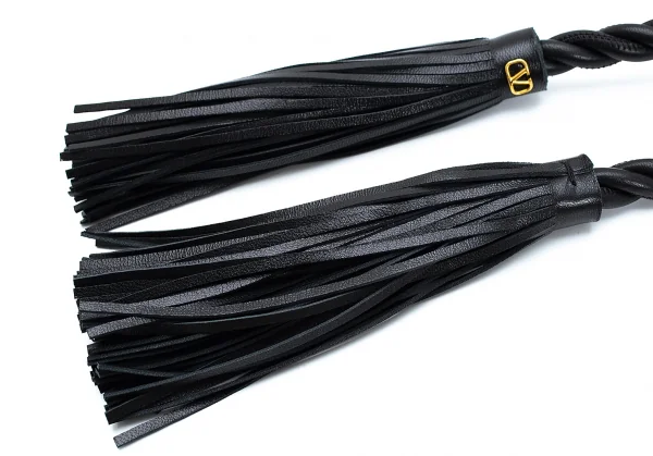 ヴァレンティノVALENTINO タッセルレザーロープベルト 黒 K-108140_003