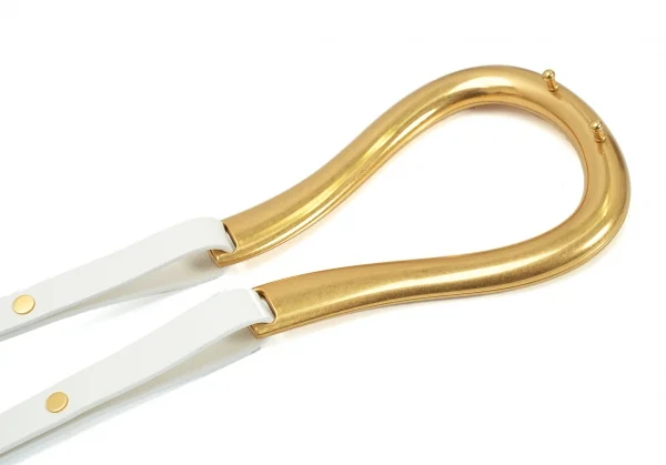 ボッテガヴェネタ BOTTEGA VENETA ダブルストラップレザーベルト 白L K-108141_008