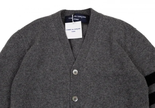 新品!コムデギャルソン オムCOMME des GARCONS HOMME ラインスリーブカーディガン グレーS K-108143_002