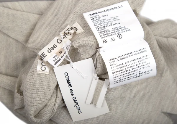 新品!コムデギャルソンCOMME des GARCONS メッシュ切替ノースリーブニットトップス ライトグレーS K-108157_012