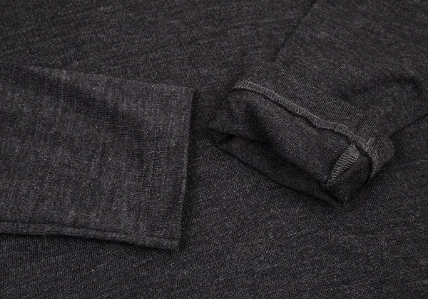 コムコム コムデギャルソンCOMME des GARCONS ウール長袖ニットソー チャコールS K-108172_006