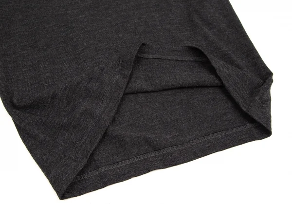 コムコム コムデギャルソンCOMME des GARCONS ウール長袖ニットソー チャコールS K-108172_009