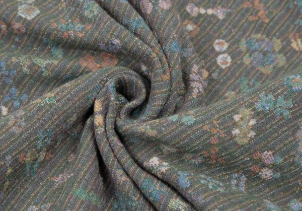 ヨーガンレール ババグーリJURGEN LEHL Babaghuri フロントタック花柄ジャガードニット カーキマルチM K-108192_010